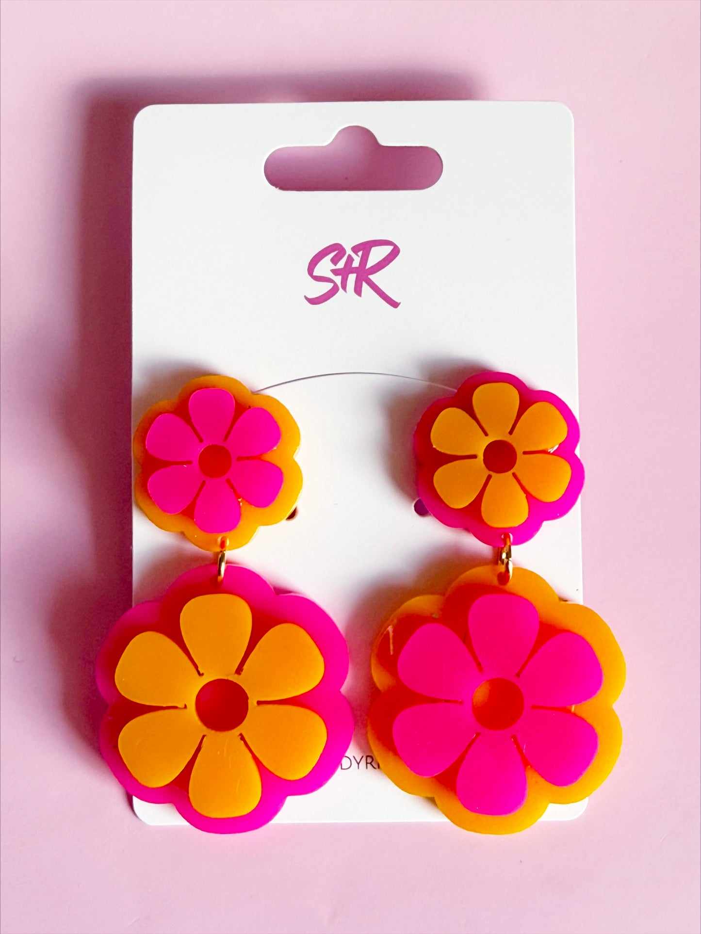 Hot Pink and Orange Double Flowers