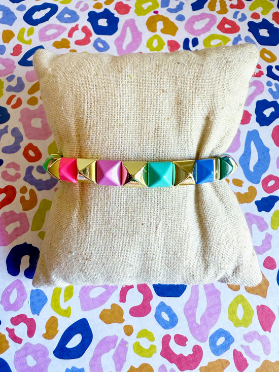 Jewel-Toned Studded Bracelet