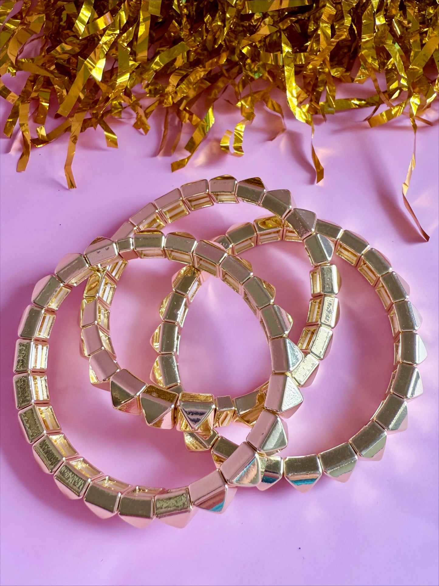 Gold Studded Stretch Bracelet