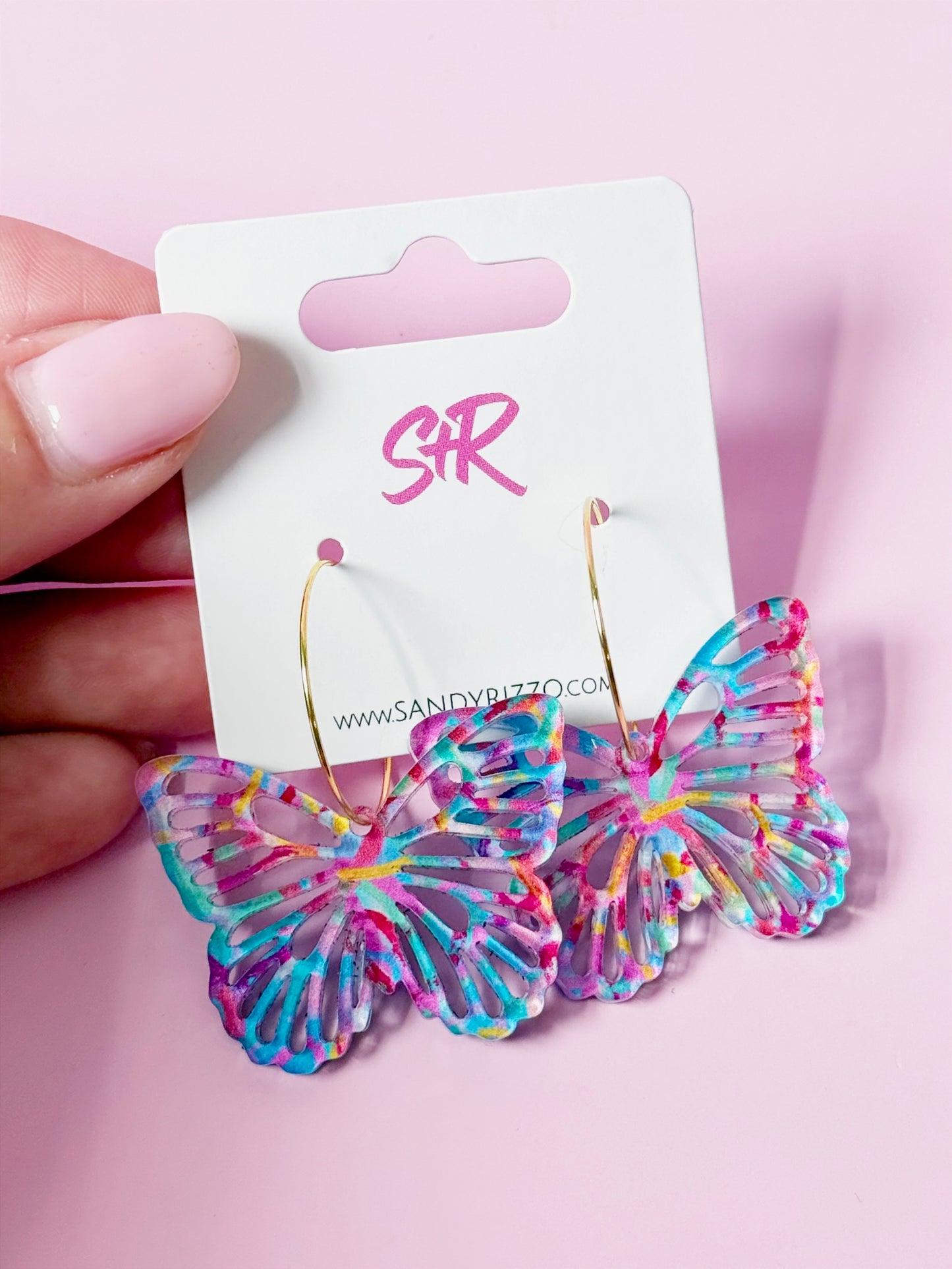 Painted Butterfly Hoops