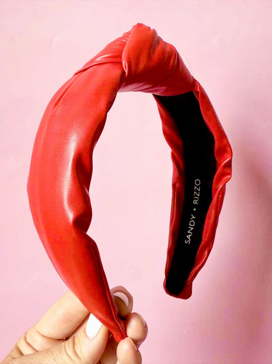 Red Faux Leather Headband