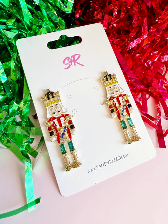 Large Traditional Enamel Nutcracker Stud