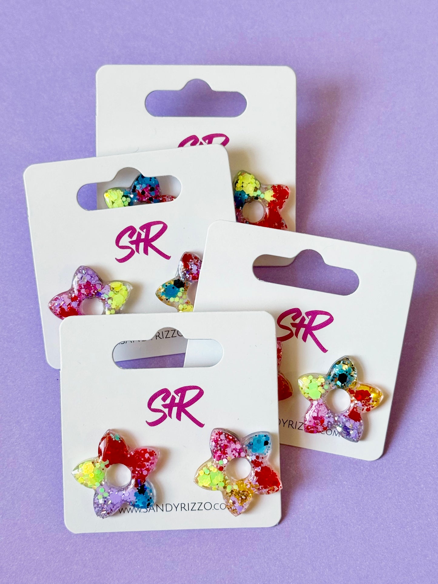 Rainbow Flower Stud