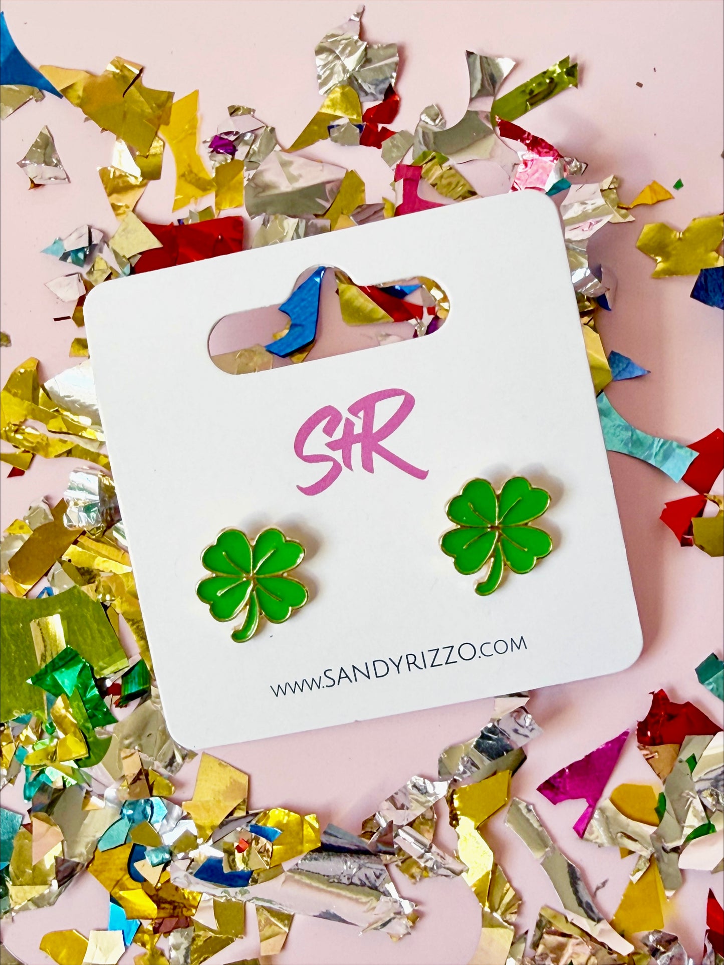 Enamel Clover Stud