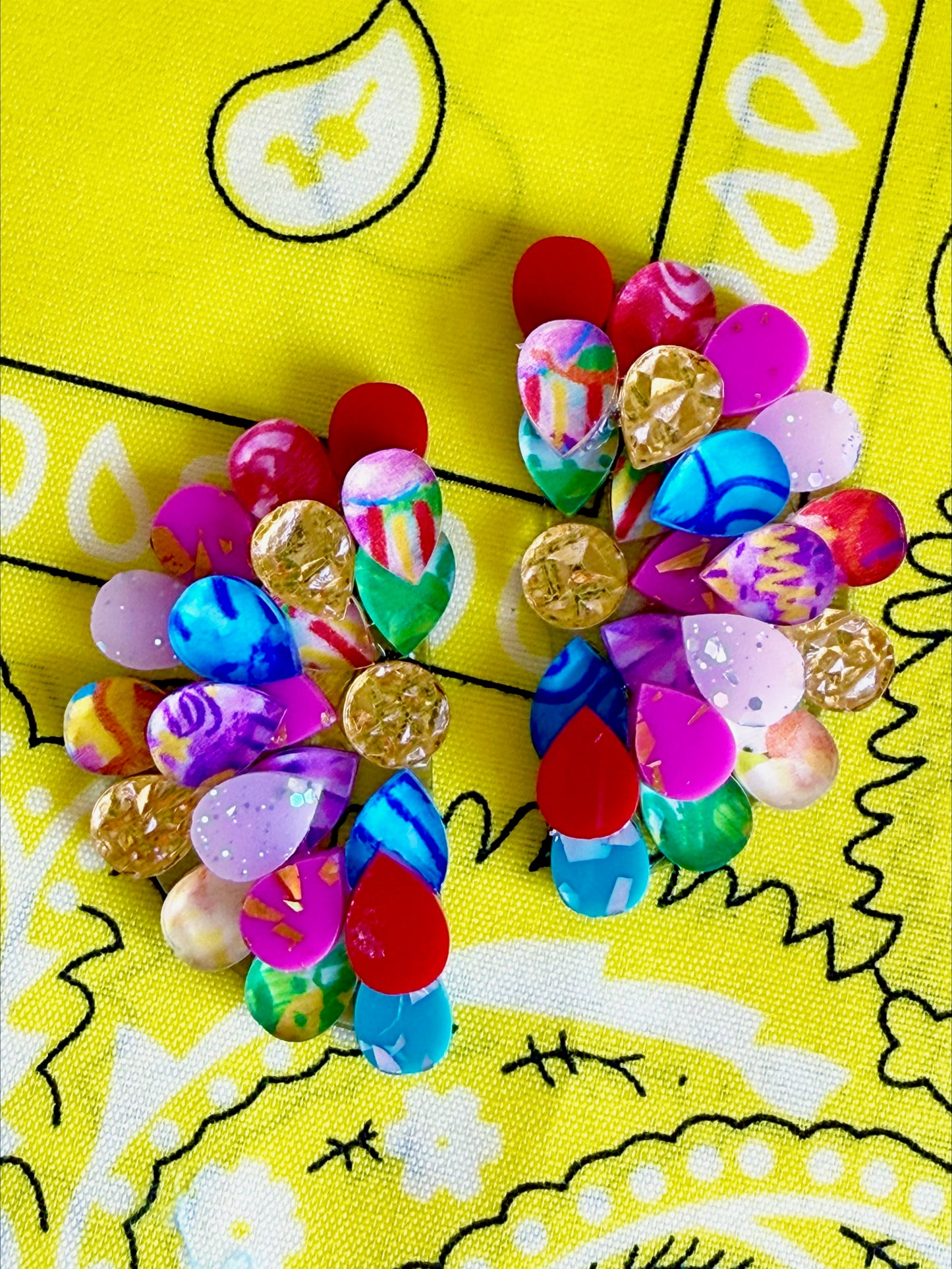 Large Patchwork Statement Studs