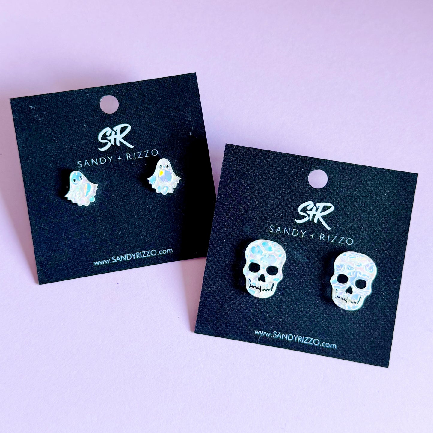 Moonstone Skull Stud