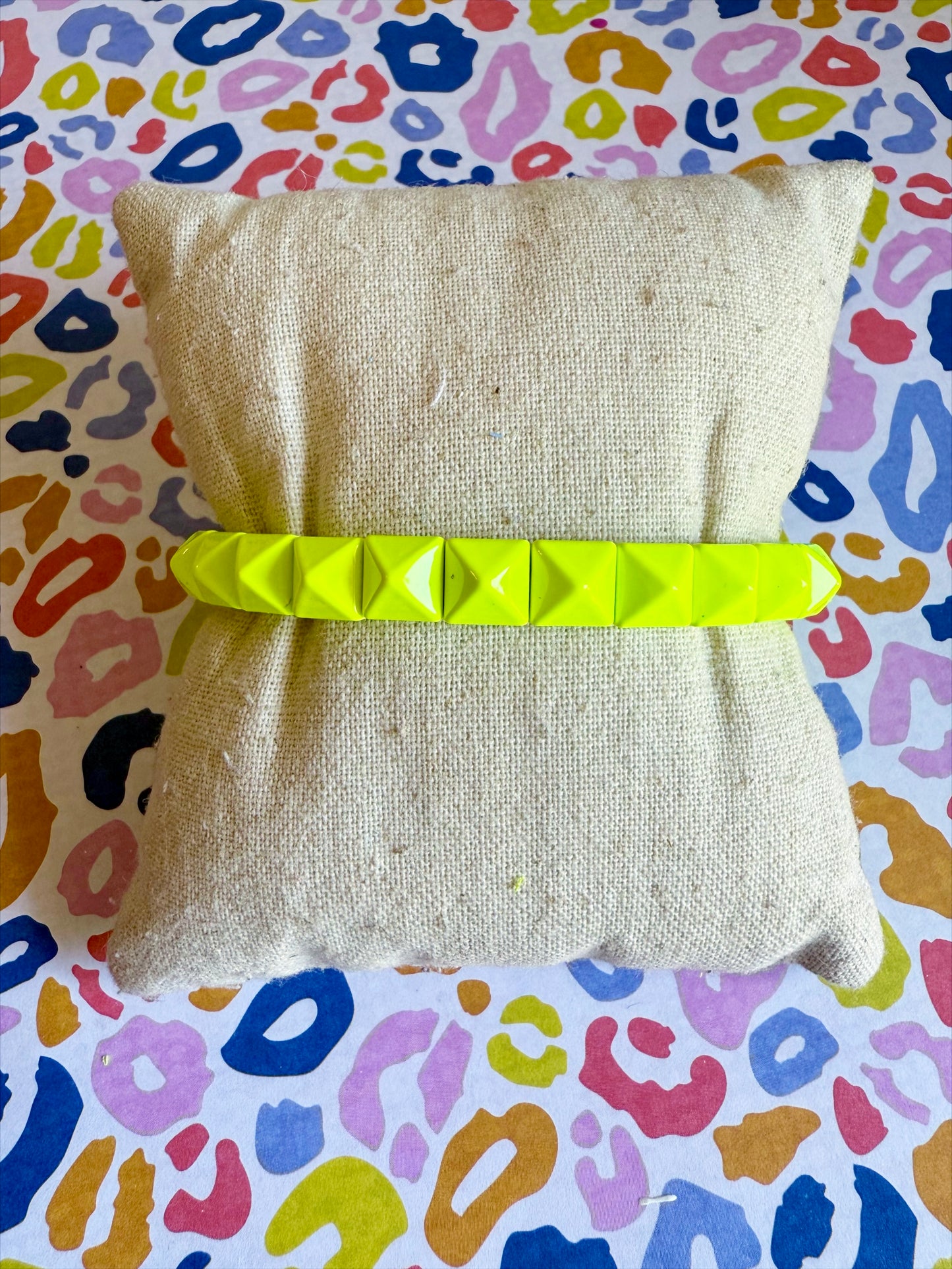 Acid Yellow Studded Bracelet