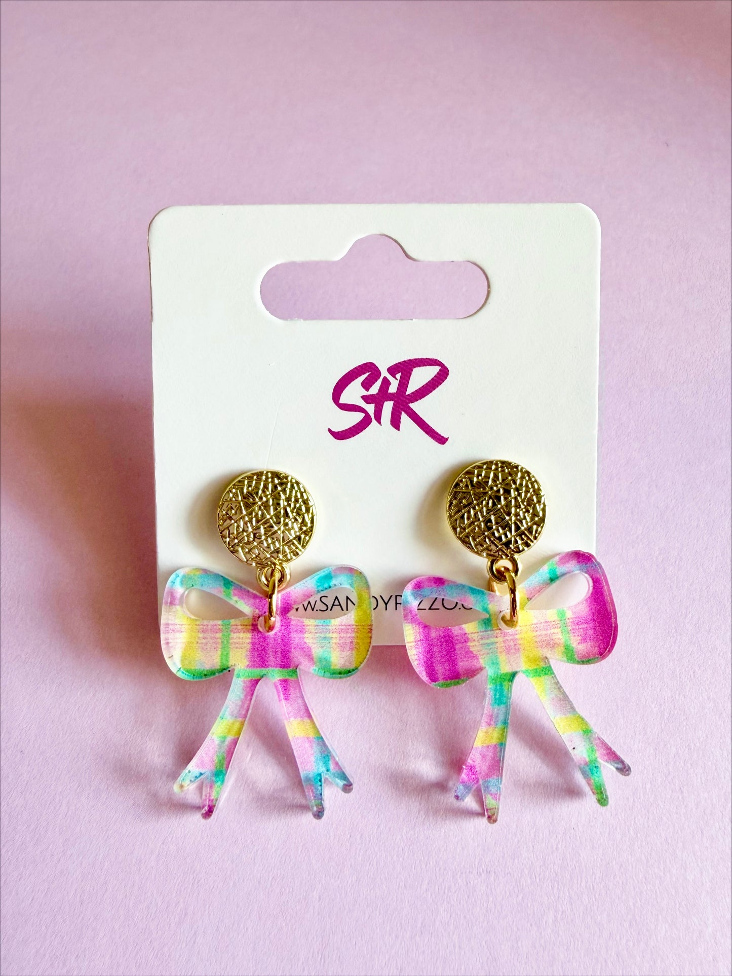 Spring Plaid Petite Bow Dangle