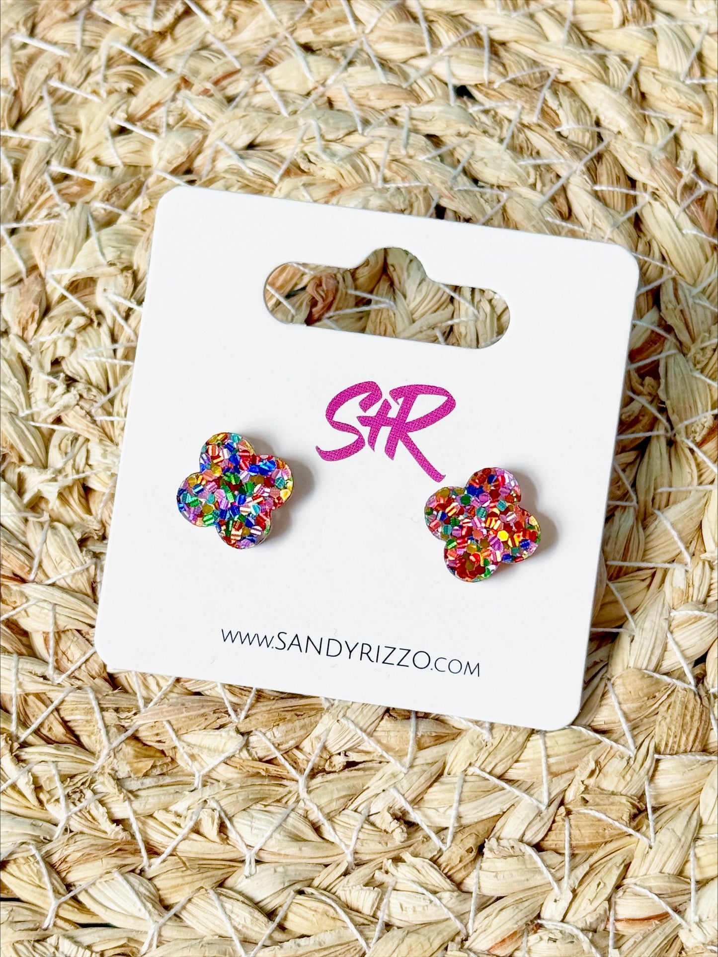 Confetti Dot Quatrefoil Stud