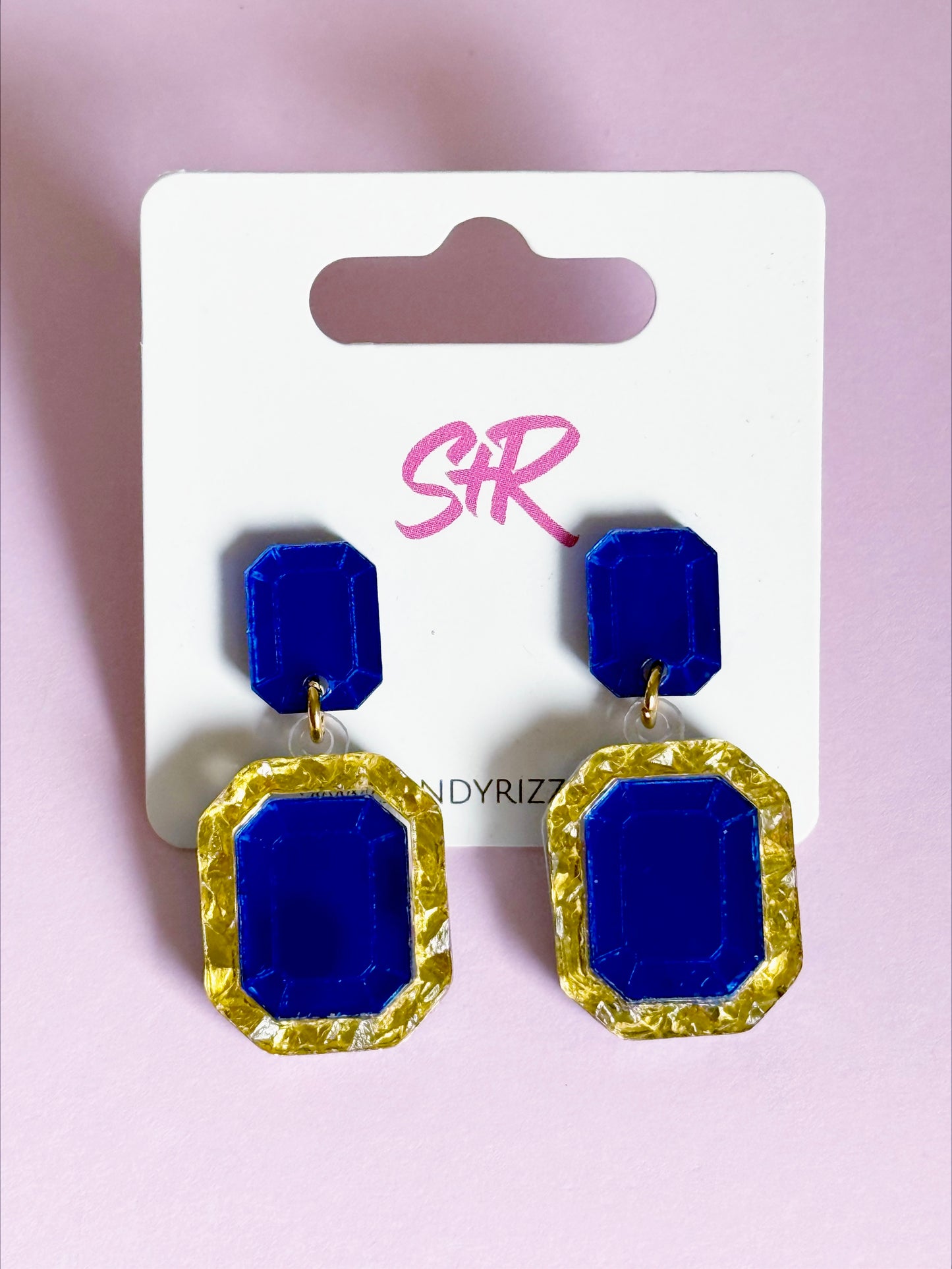 Royal Blue and Gold Gem Dangle