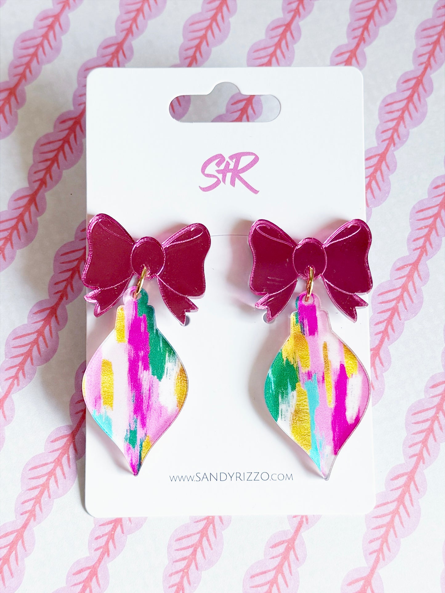 Color Play Ornament with Pink Bow