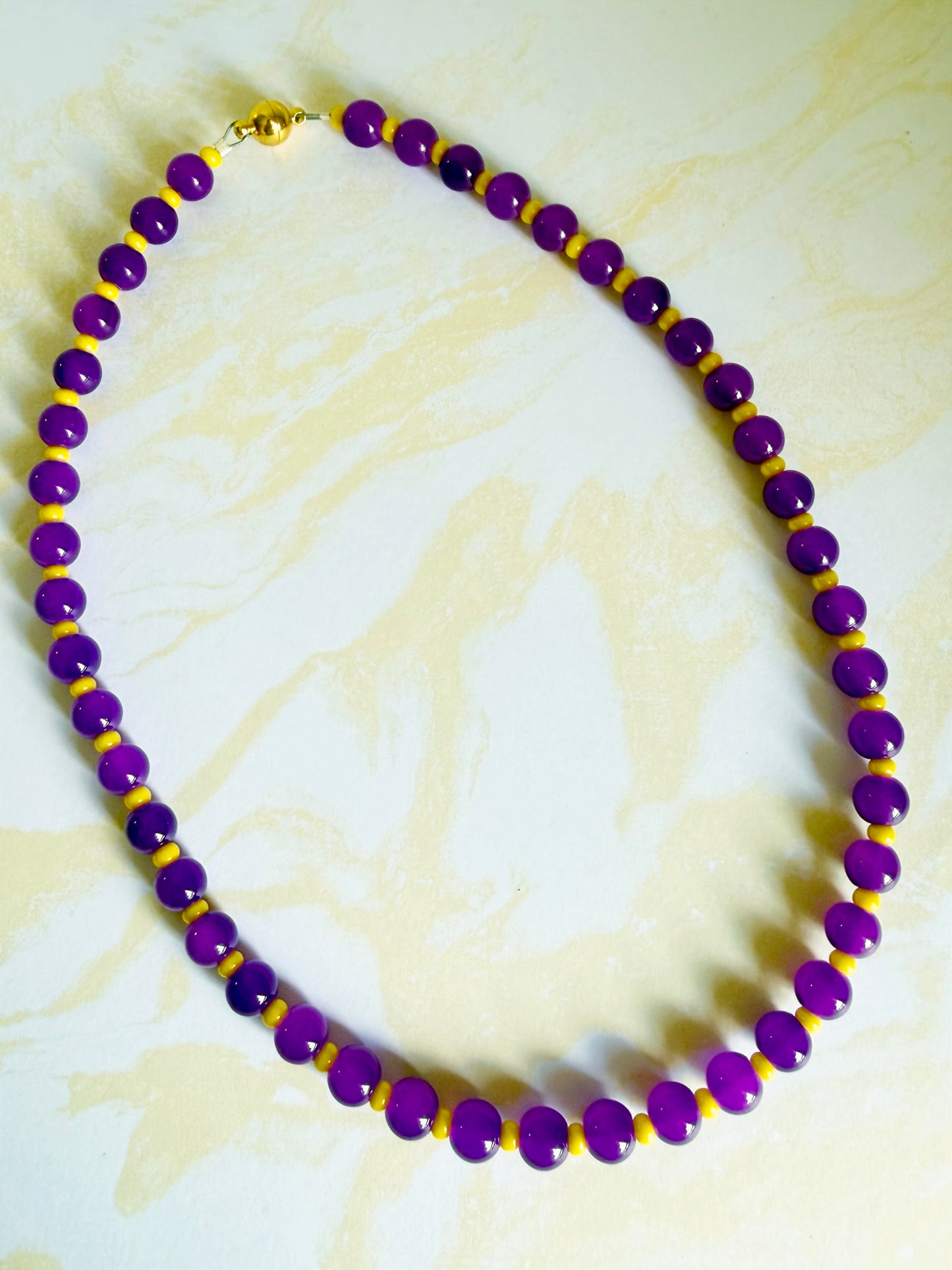 Purple and Yellow Rizzo Necklace