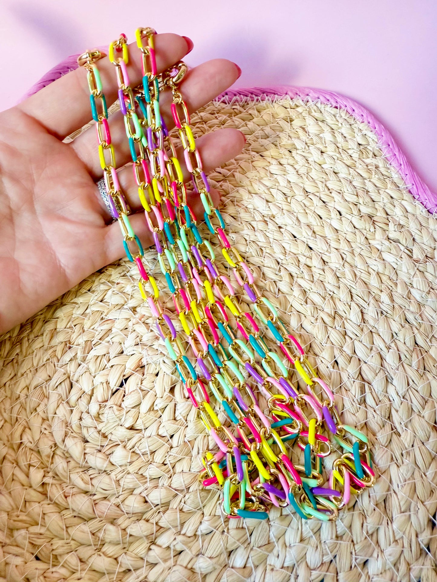 Candy 17” Enamel Chain Necklace