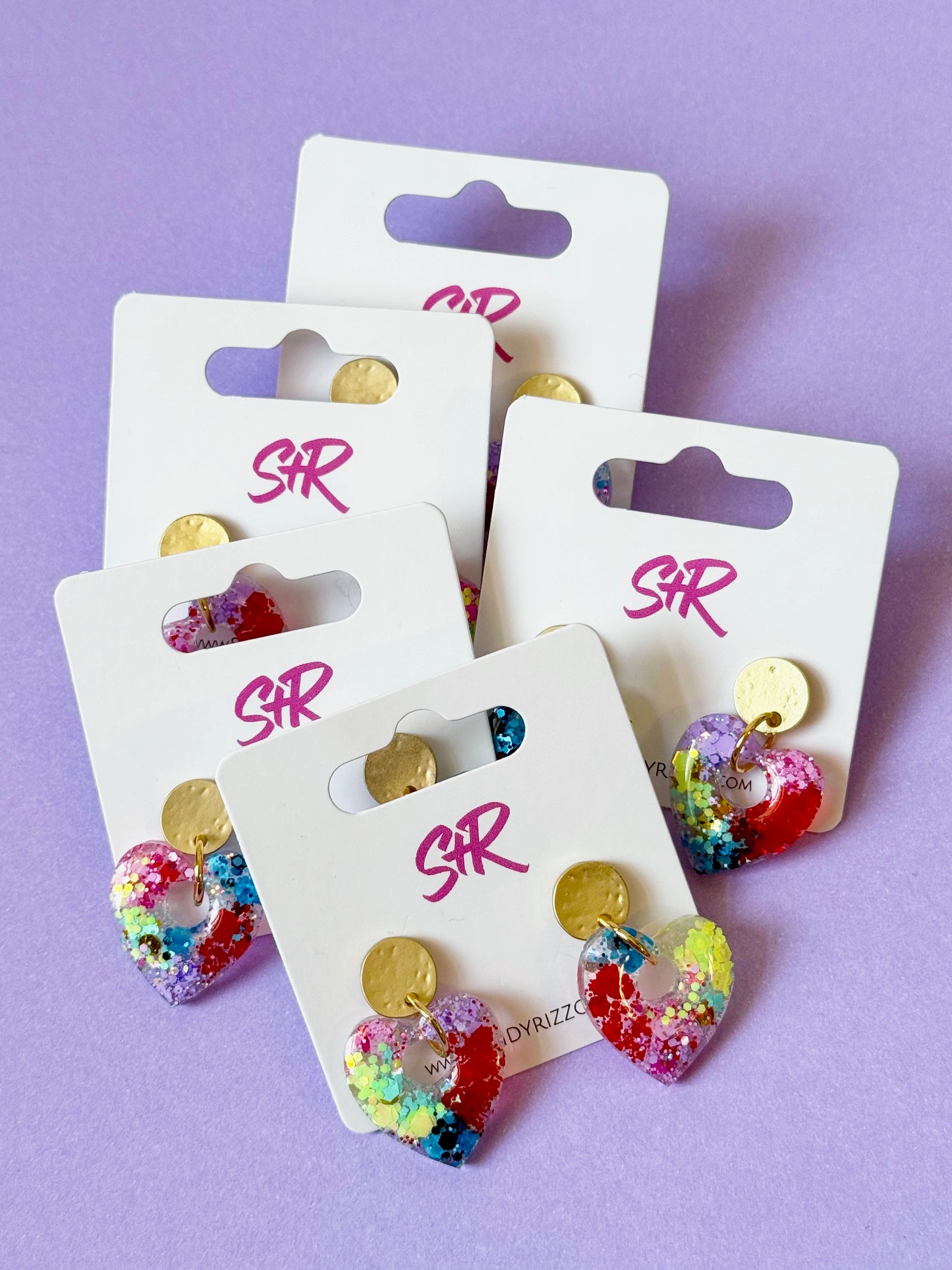 Rainbow Small Heart Dangle
