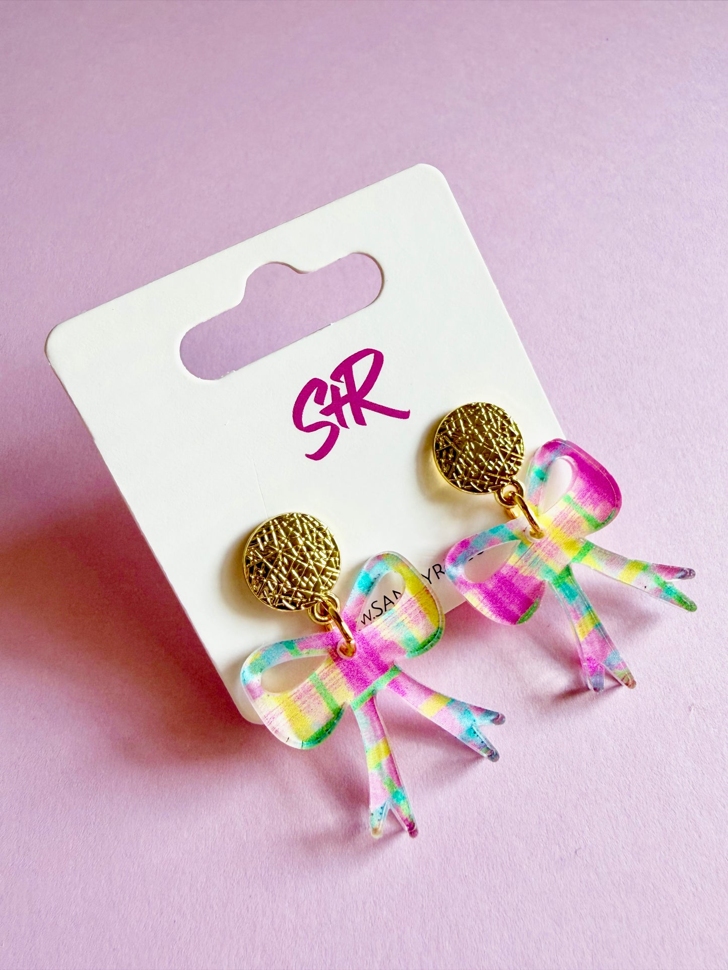 Spring Plaid Petite Bow Dangle