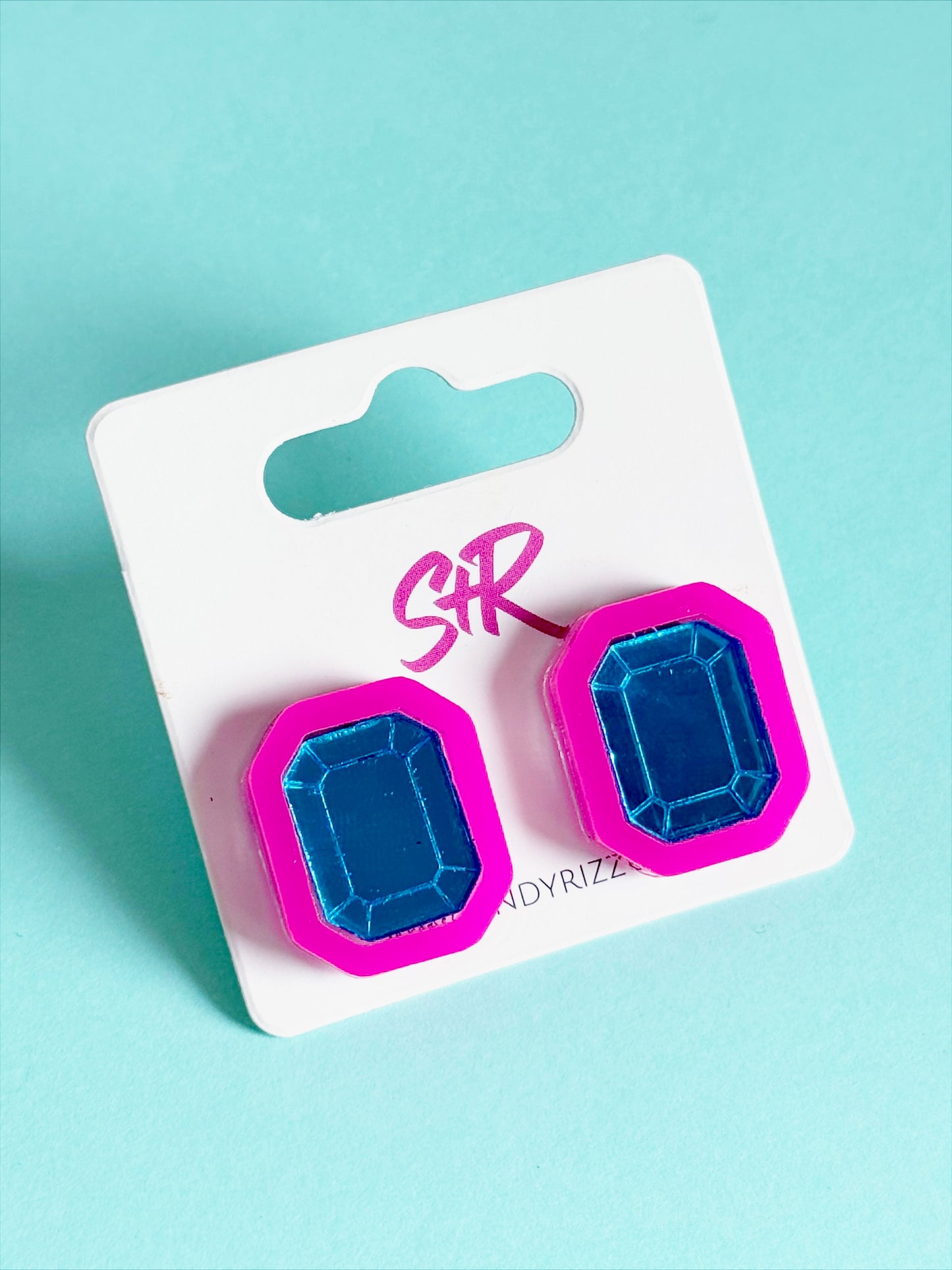 Pink and Blue Gem Stud