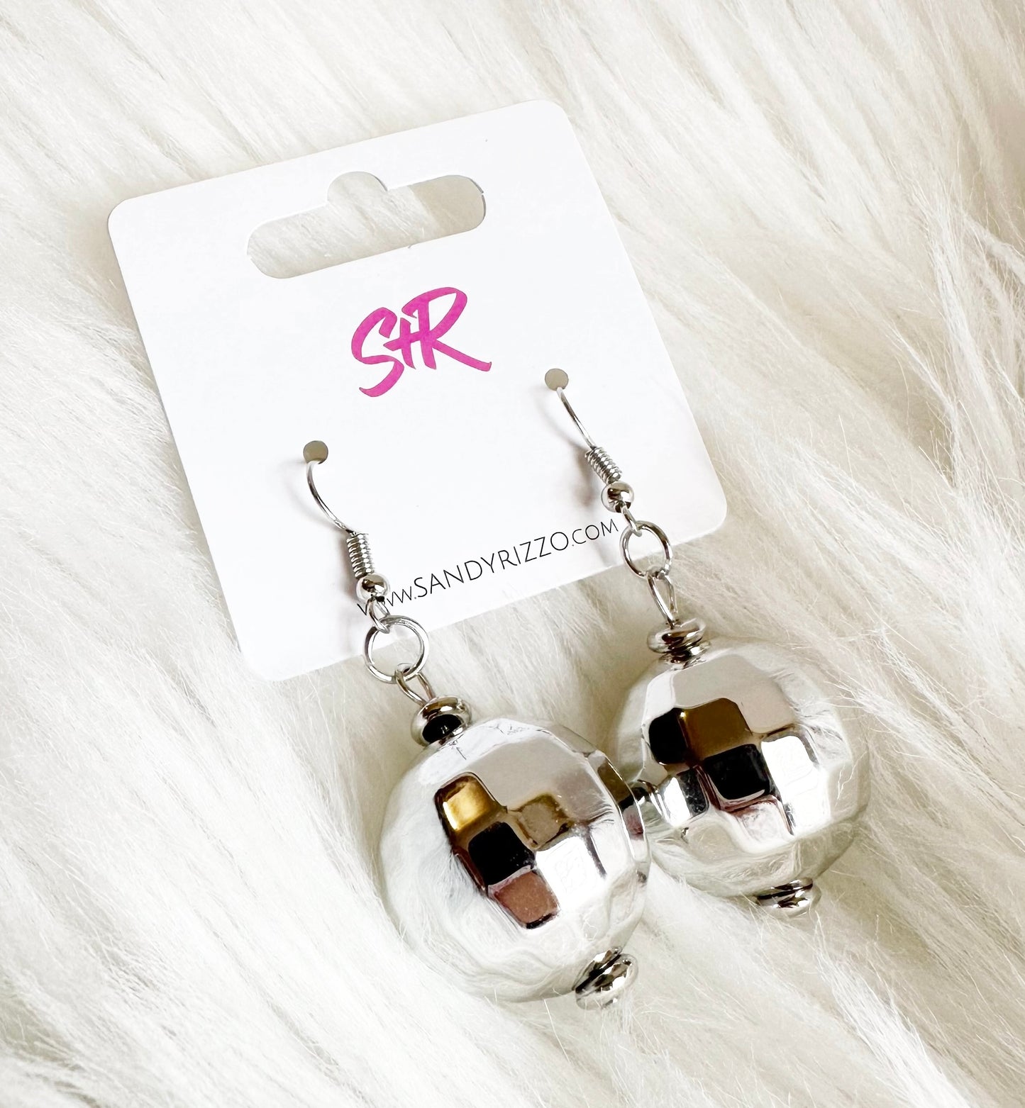 Small Disco Ball Hook Earring