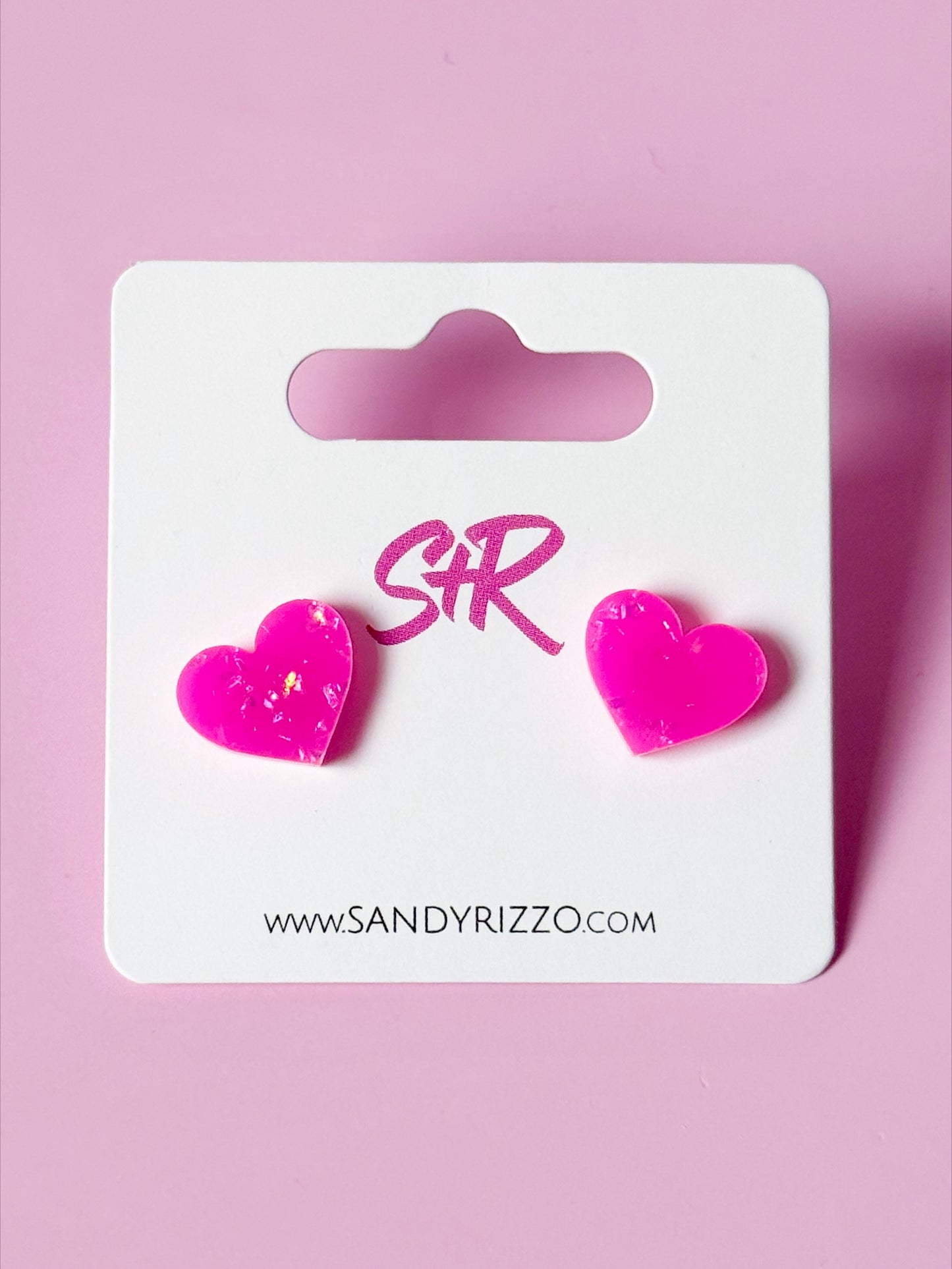 Dolly Pink Heart Stud