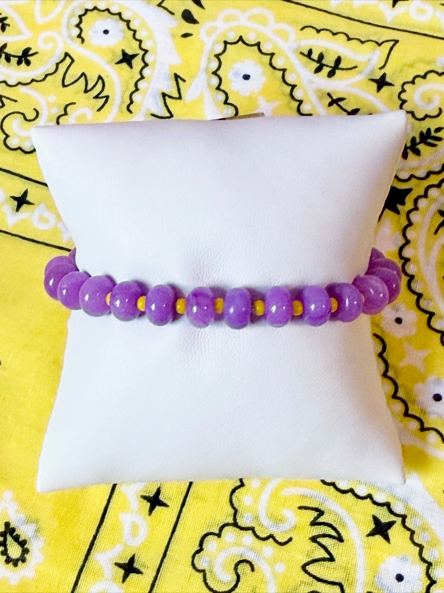 Purple and Yellow Single Bracelet