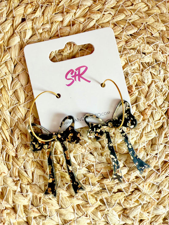 Black and Gold Bow Hoop