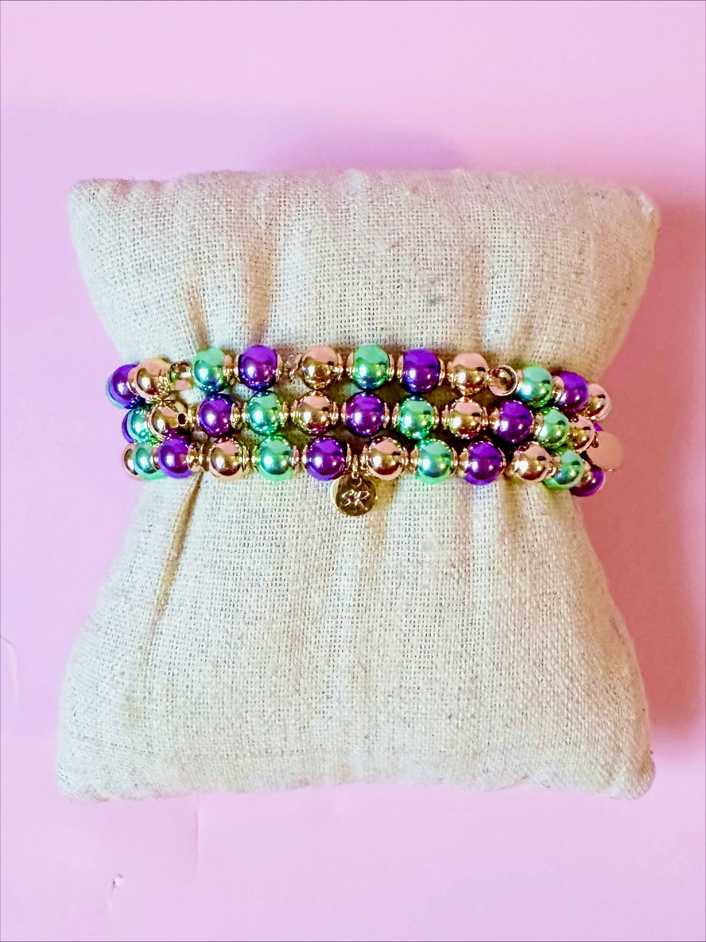 Mardi Gras Beaded Bracelet