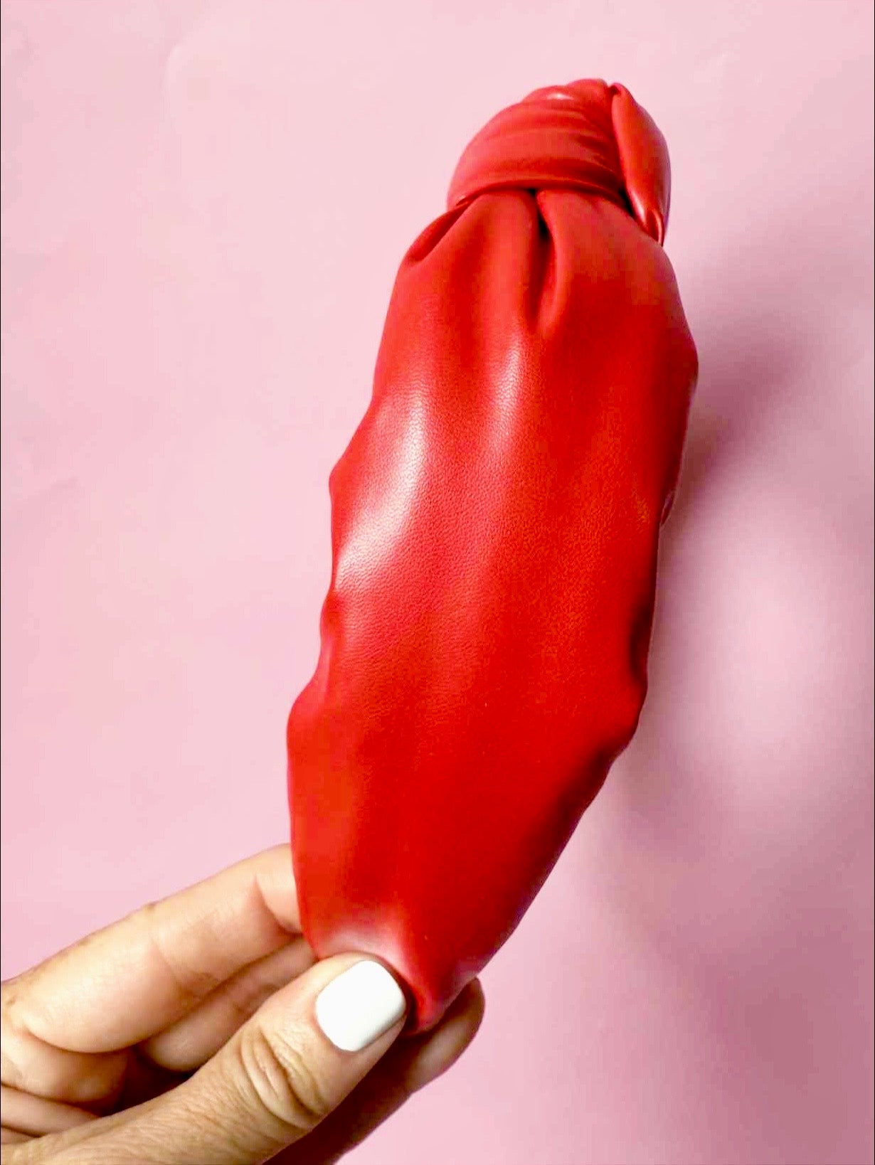 Red Faux Leather Headband