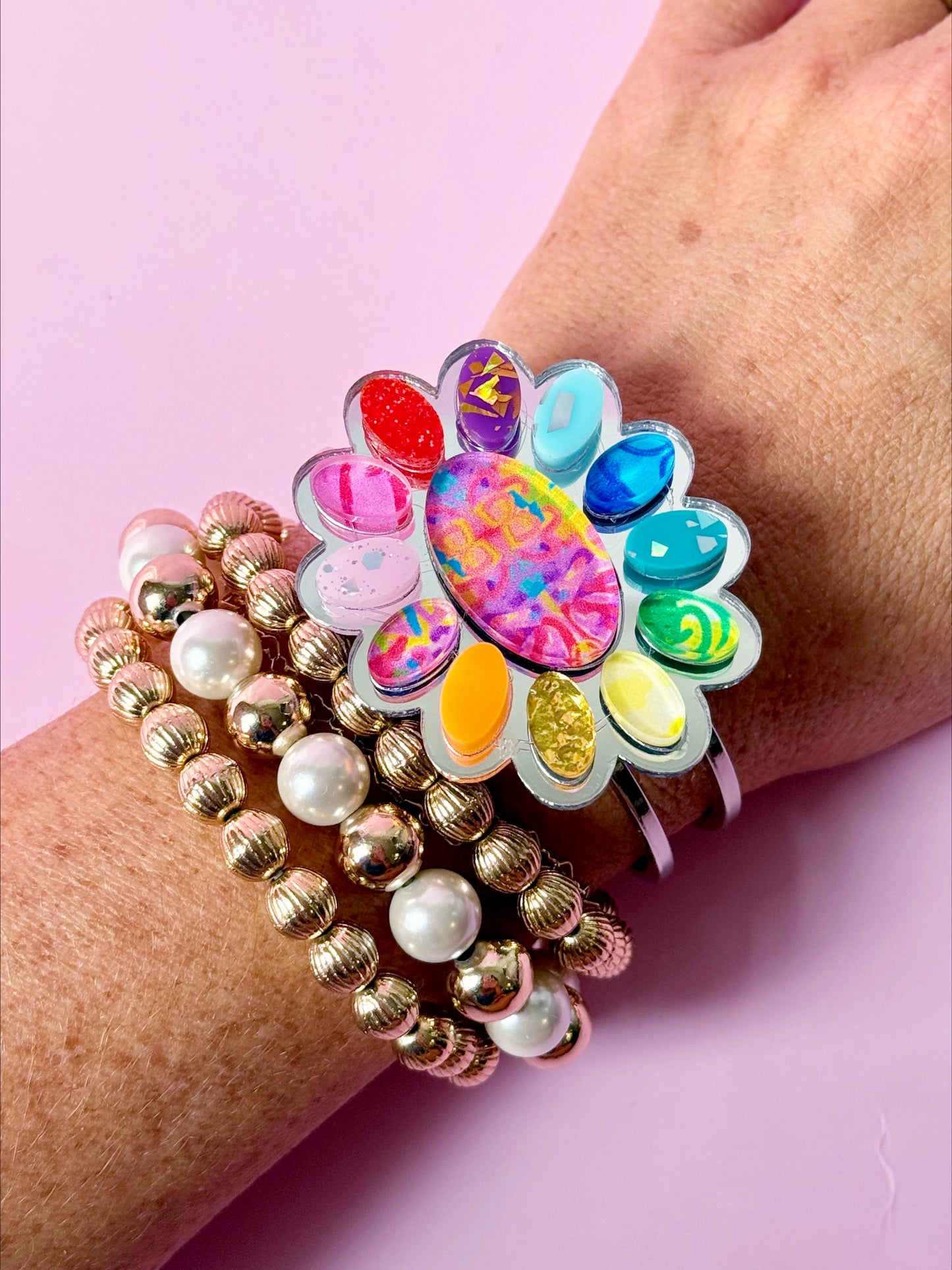 Rainbow Squash Blossom Cuff