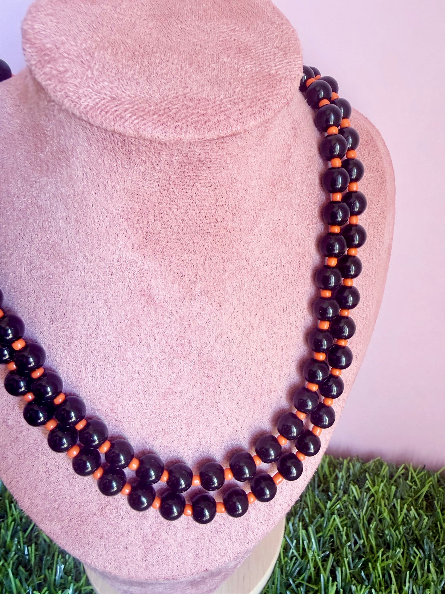 Orange and Black Rizzo Necklace