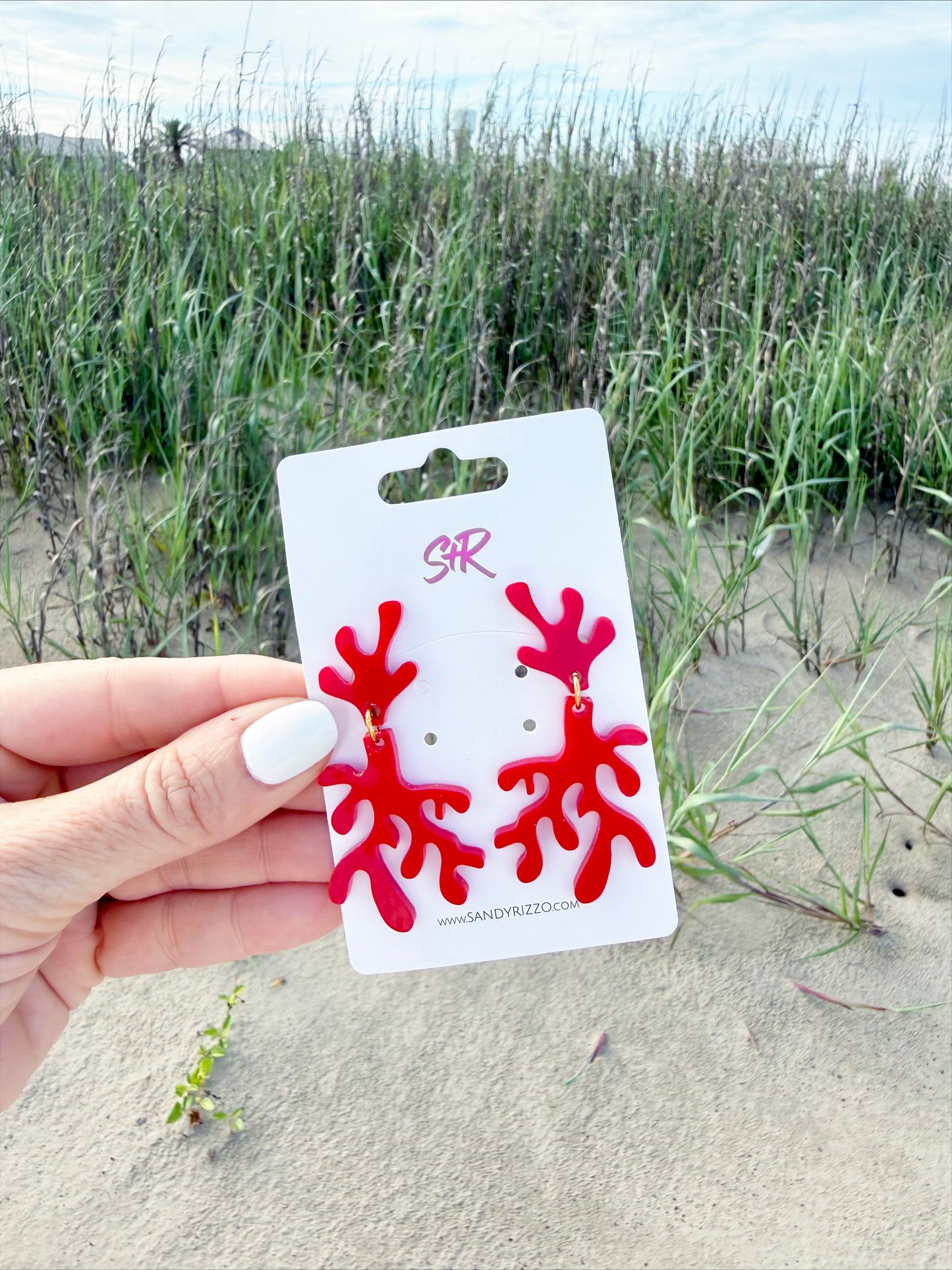Siren Red Coral Dangle