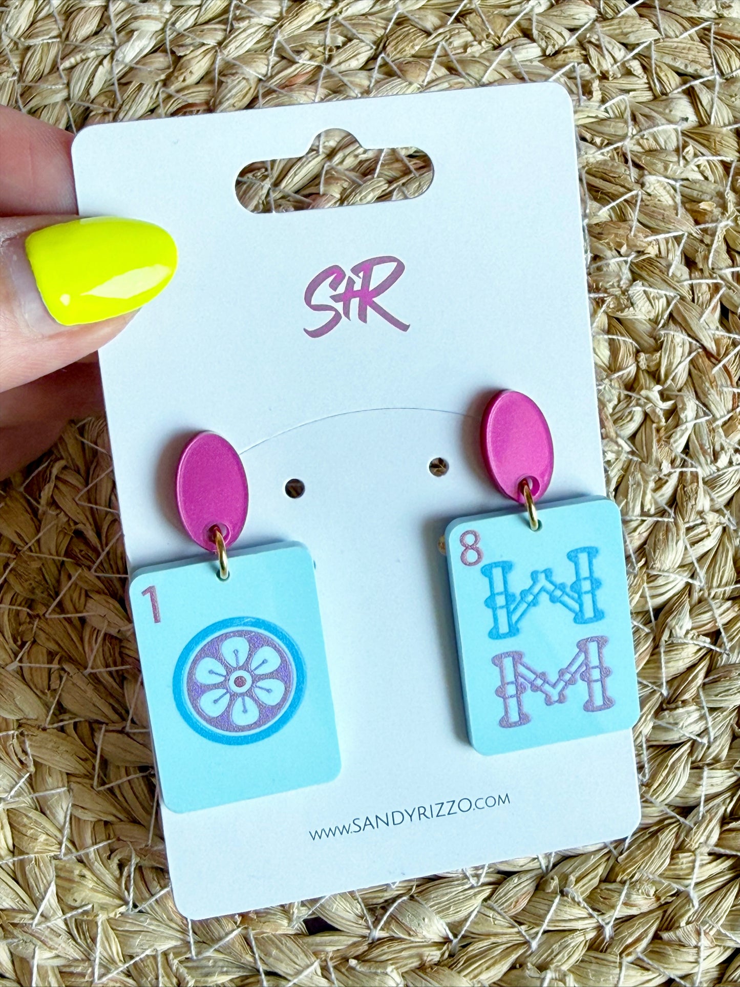 Blue Mahjong Dangle
