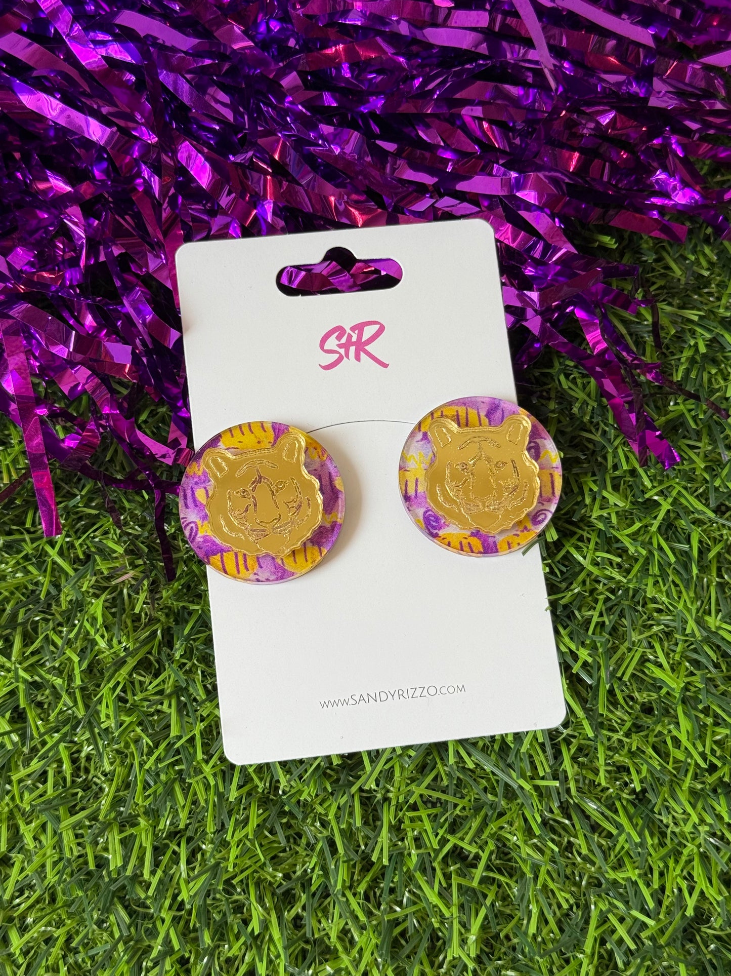 Tiger Layered Statement Stud