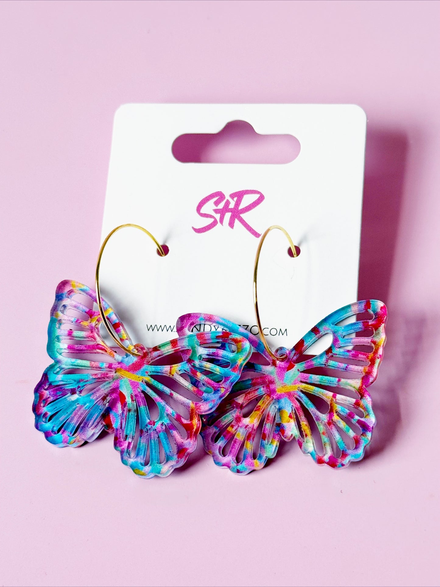 Painted Butterfly Hoops