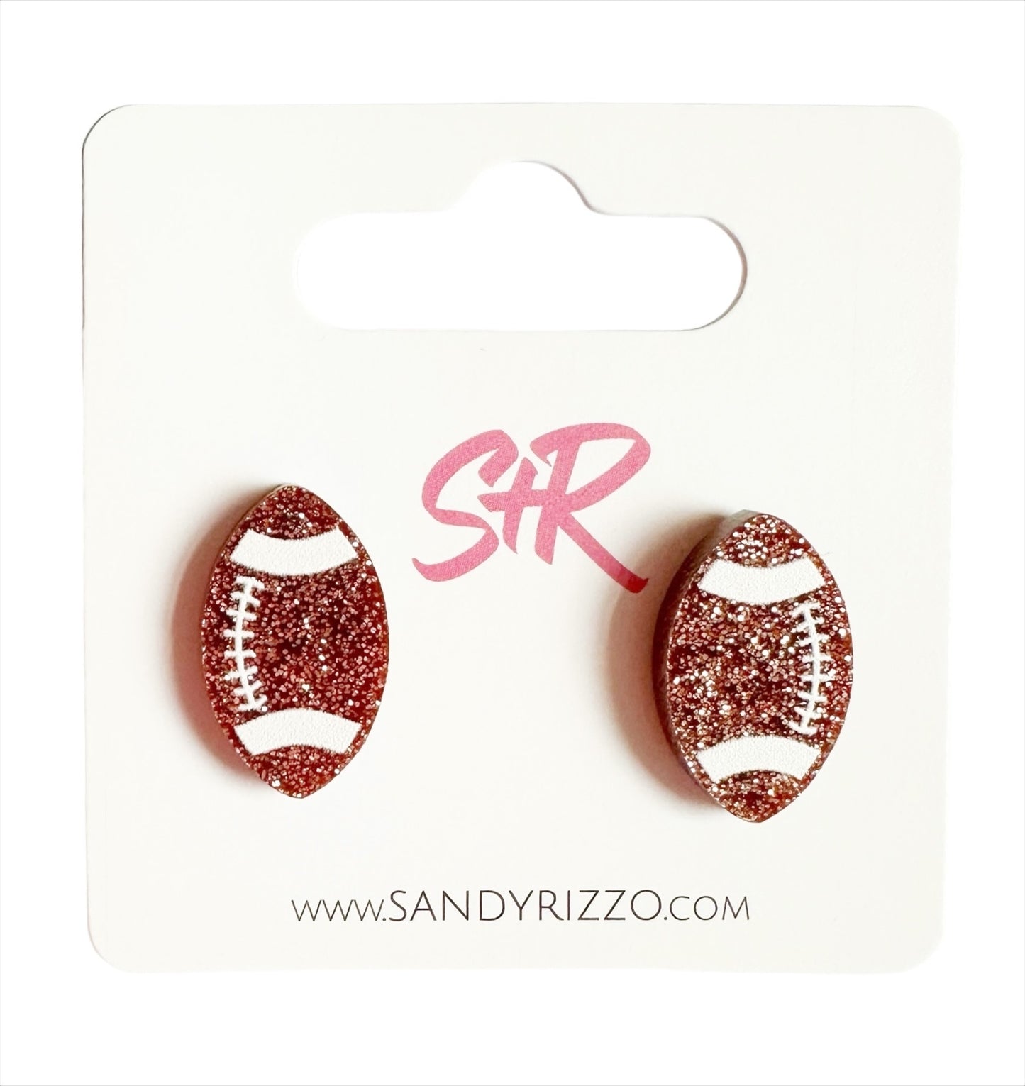 Brown Glitter Football Stud