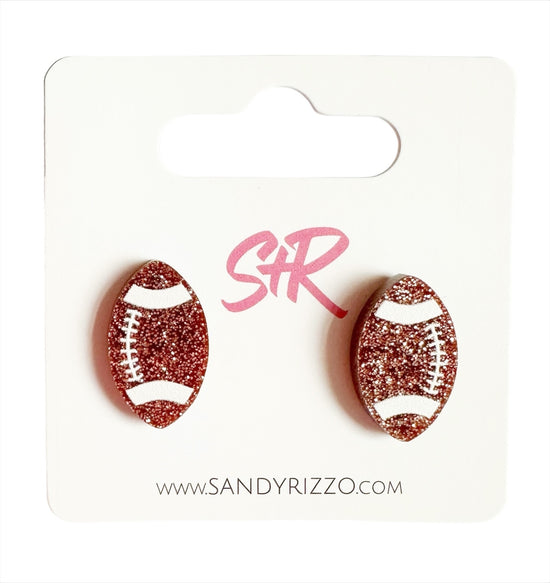 Brown Glitter Football Stud