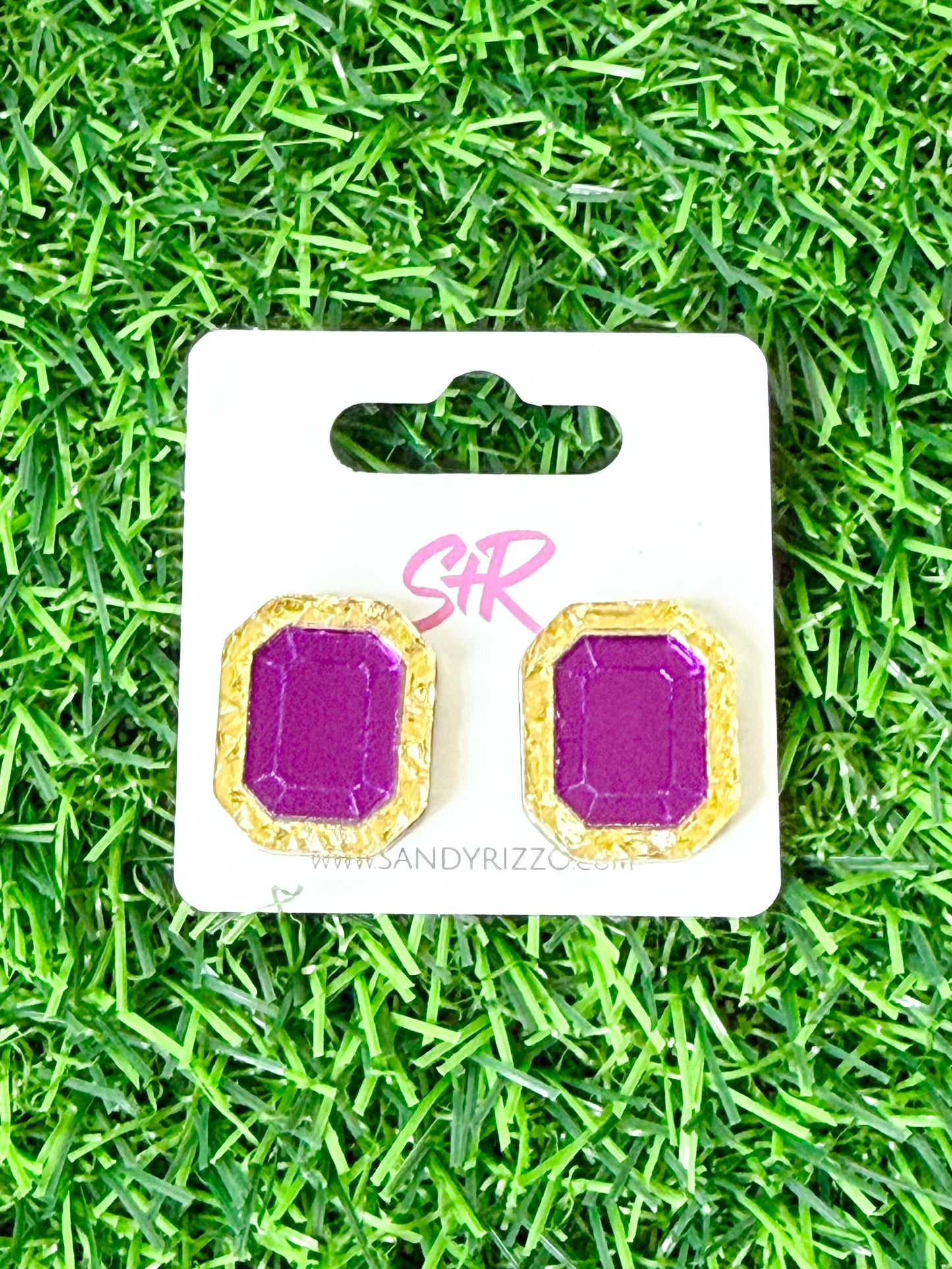 Purple and Gold Gem Stud