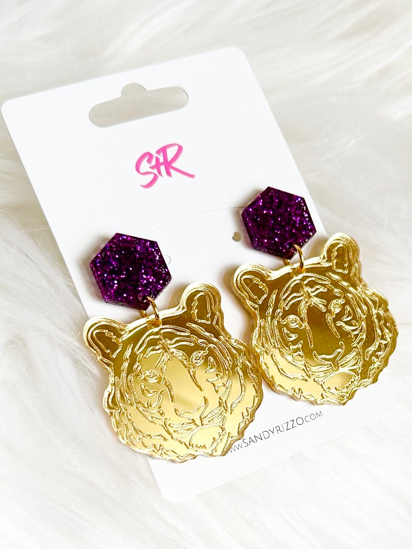 Gold Mirrored Tiger Dangle