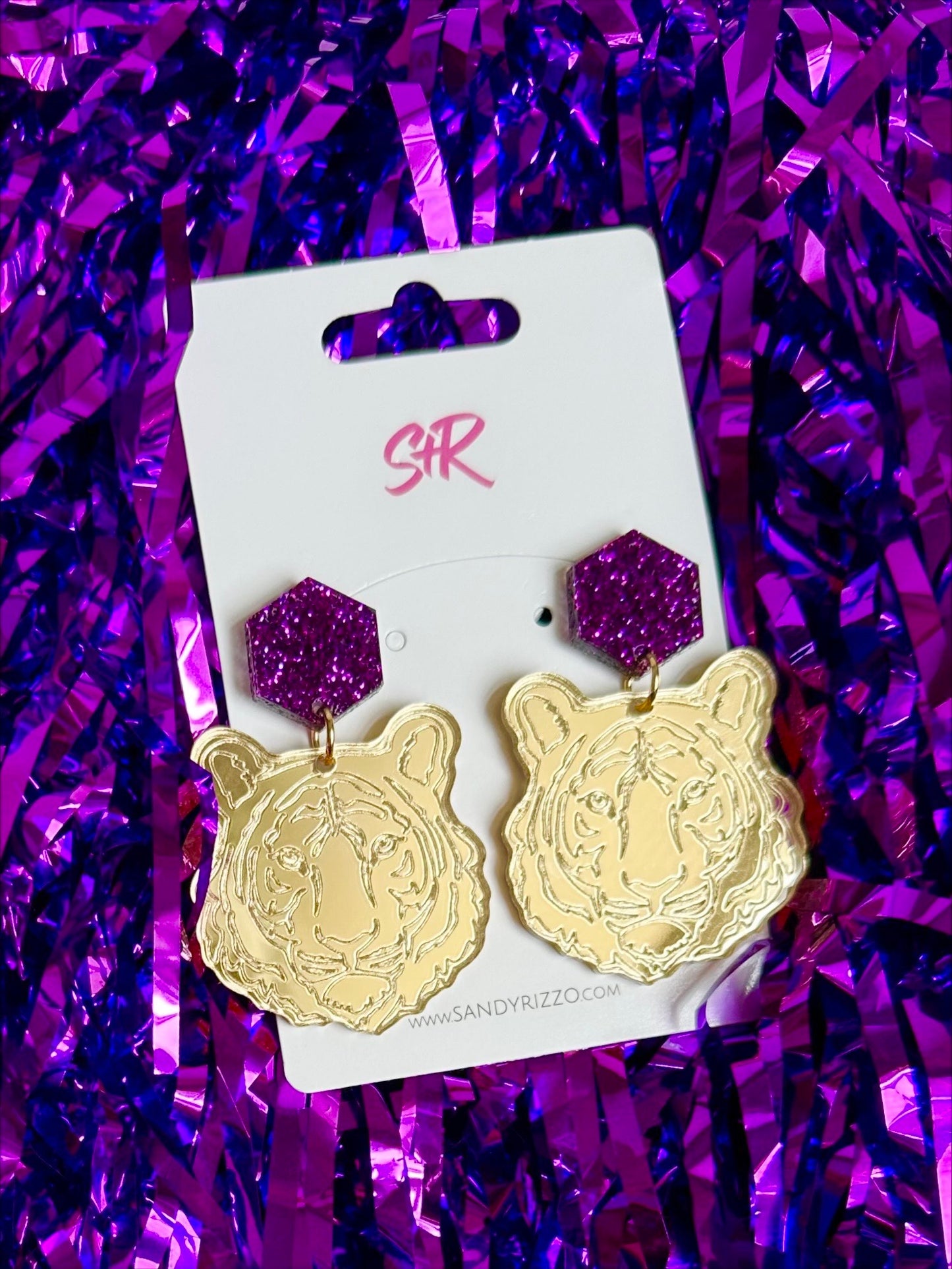 Gold Mirrored Tiger Dangle