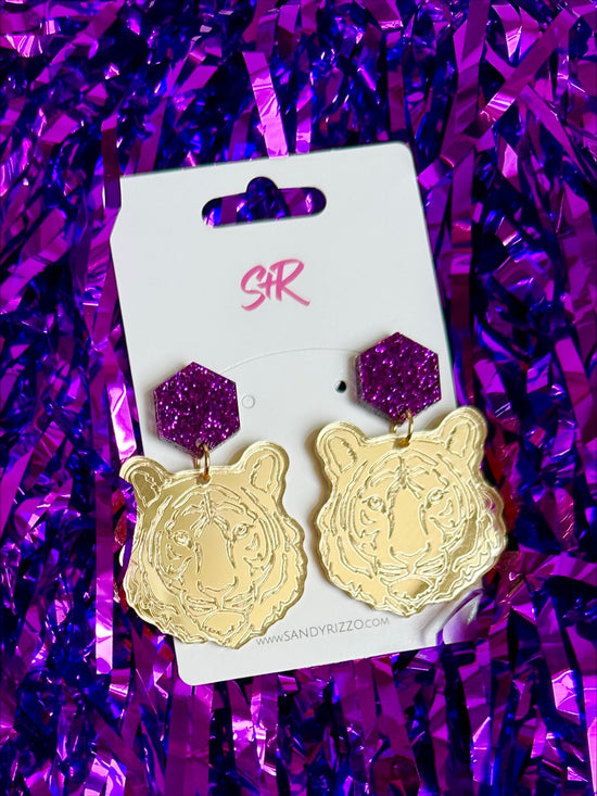 Gold Mirrored Tiger Dangle