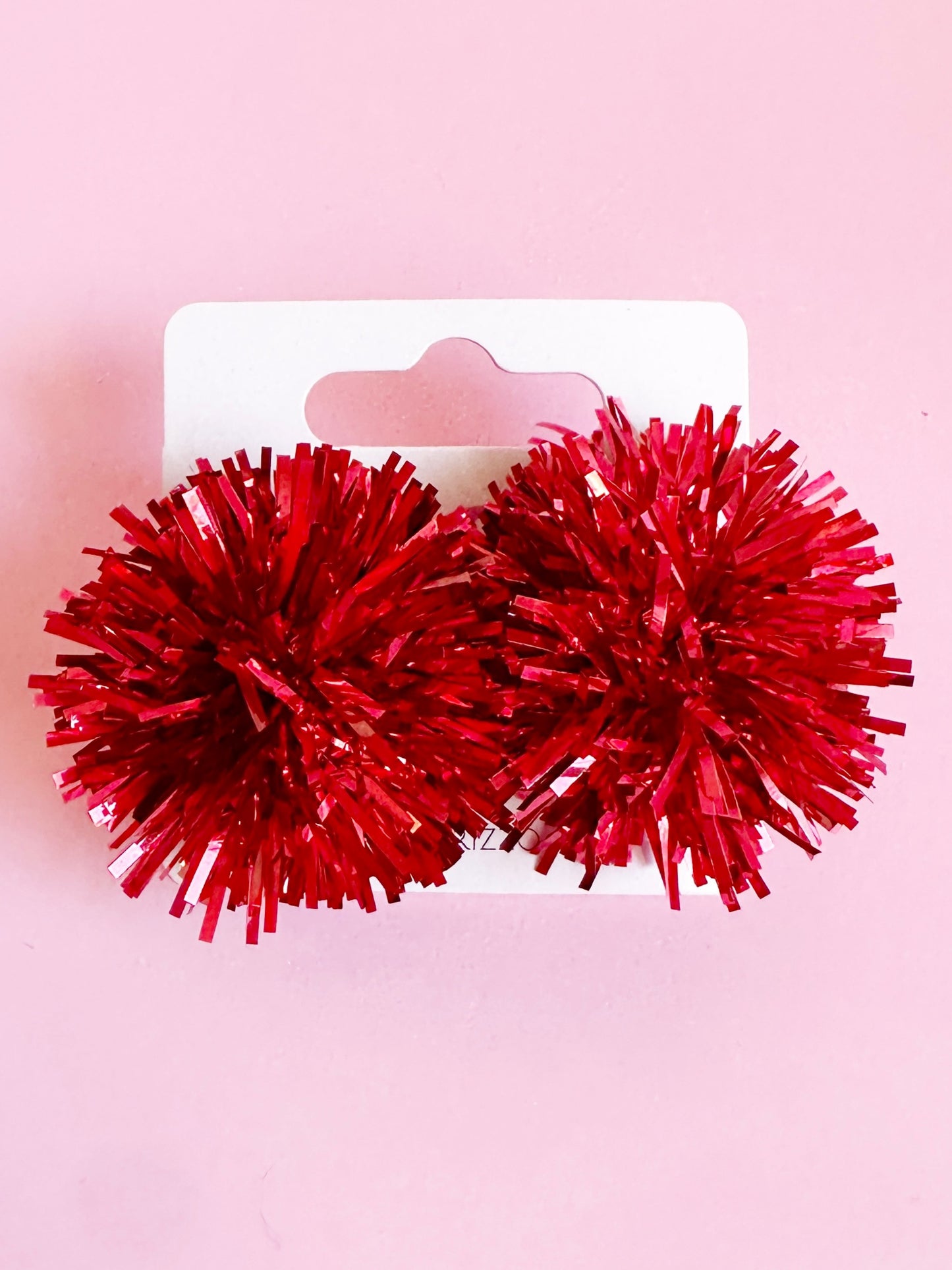 Red Party Pom Stud