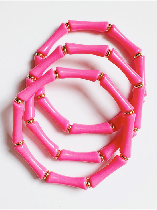 Bamboo Acrylic Bracelet Stack - Set of 3