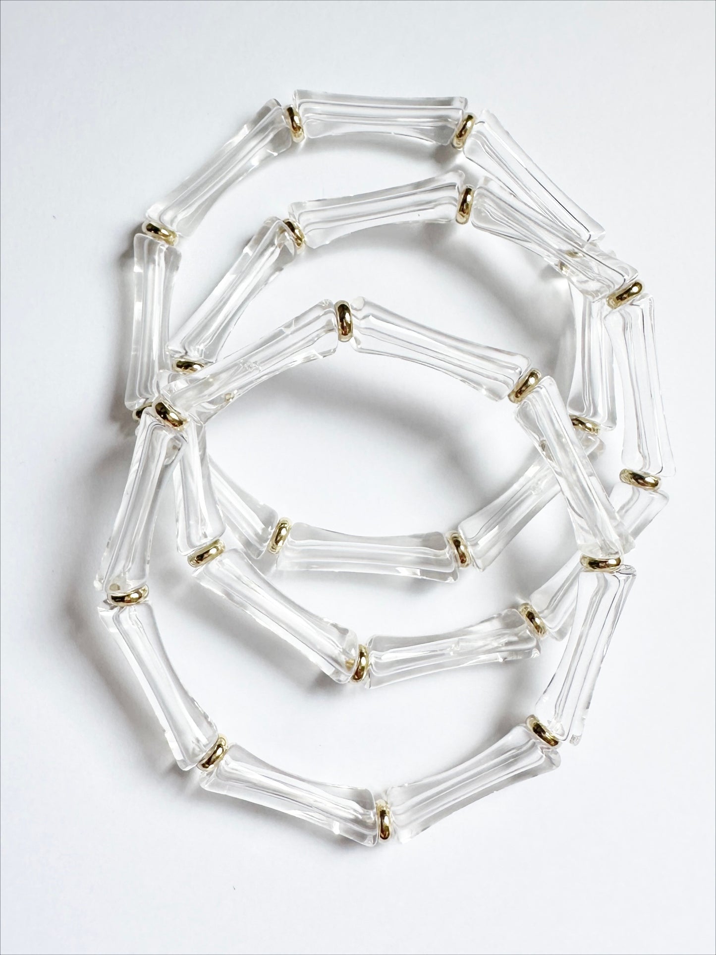 Bamboo Acrylic Bracelet Stack - Set of 3