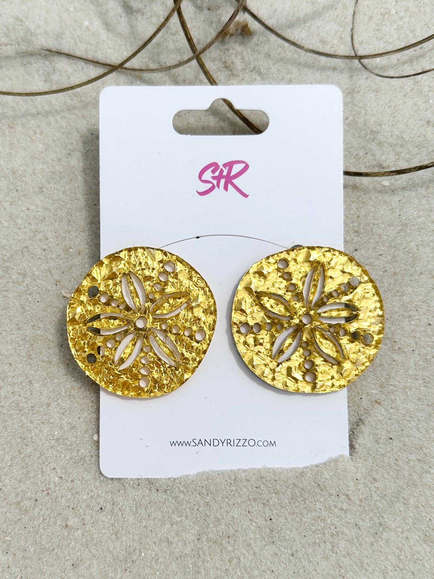 Gold Sand Dollar Statement Stud