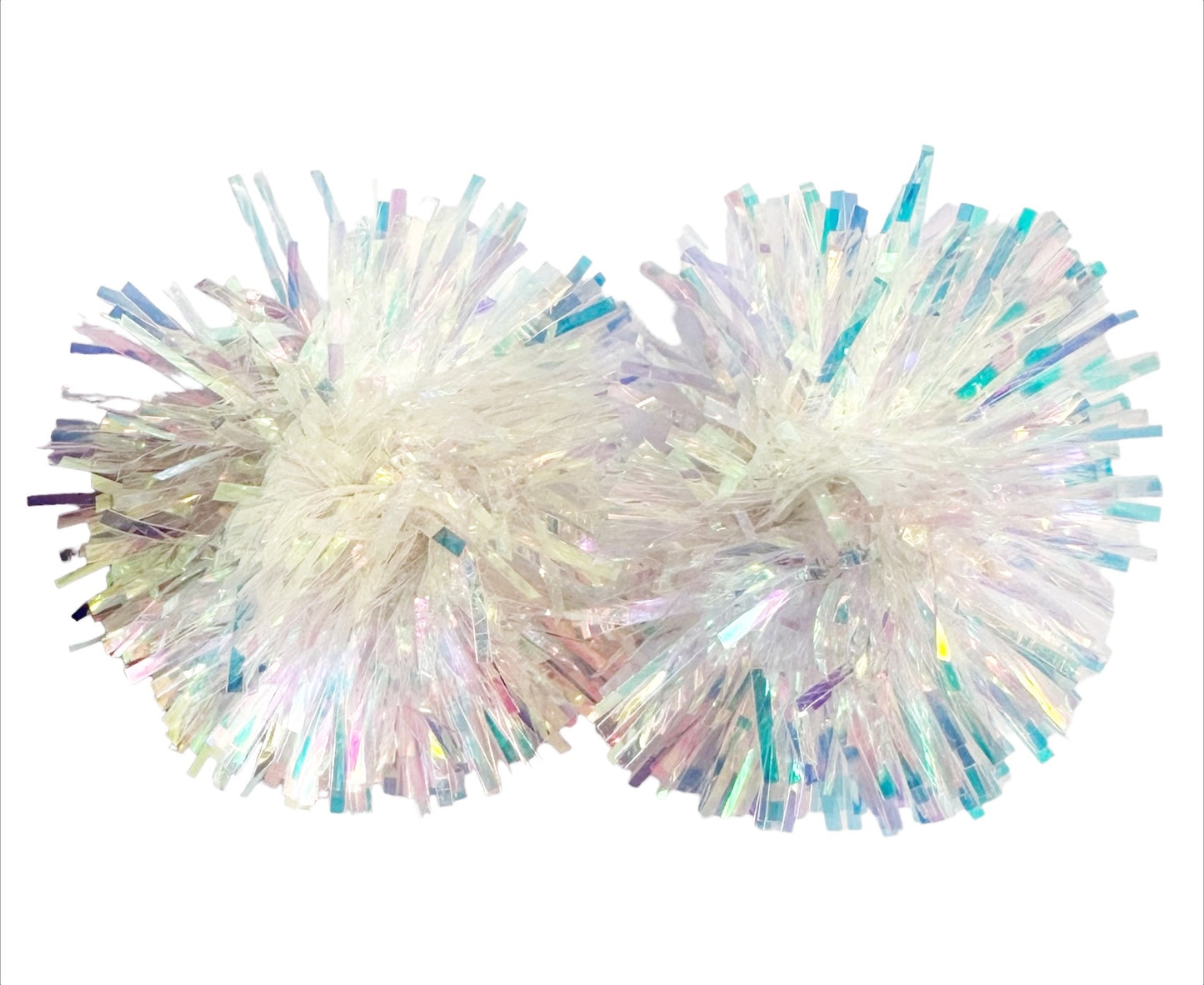 White Iridescent Party Pom Stud