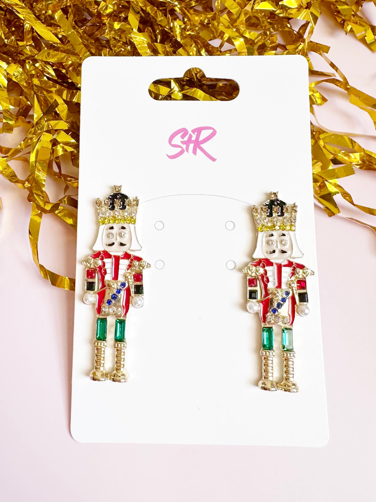 Large Traditional Enamel Nutcracker Stud
