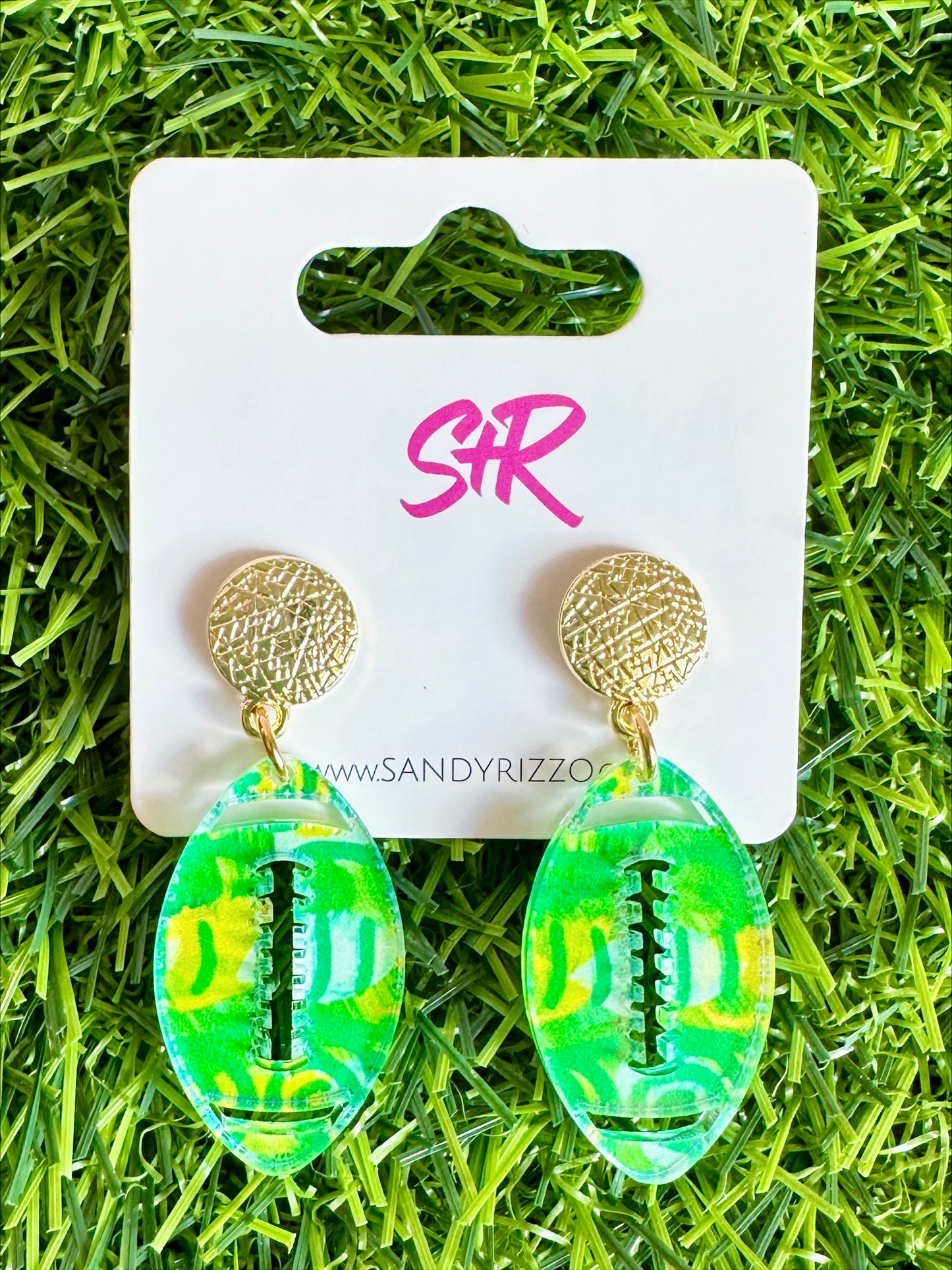 Green Art Petite Football Dangle