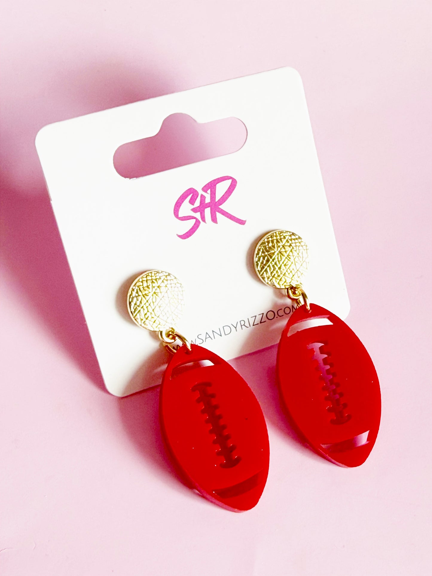 Red Matte Petite Football Dangle