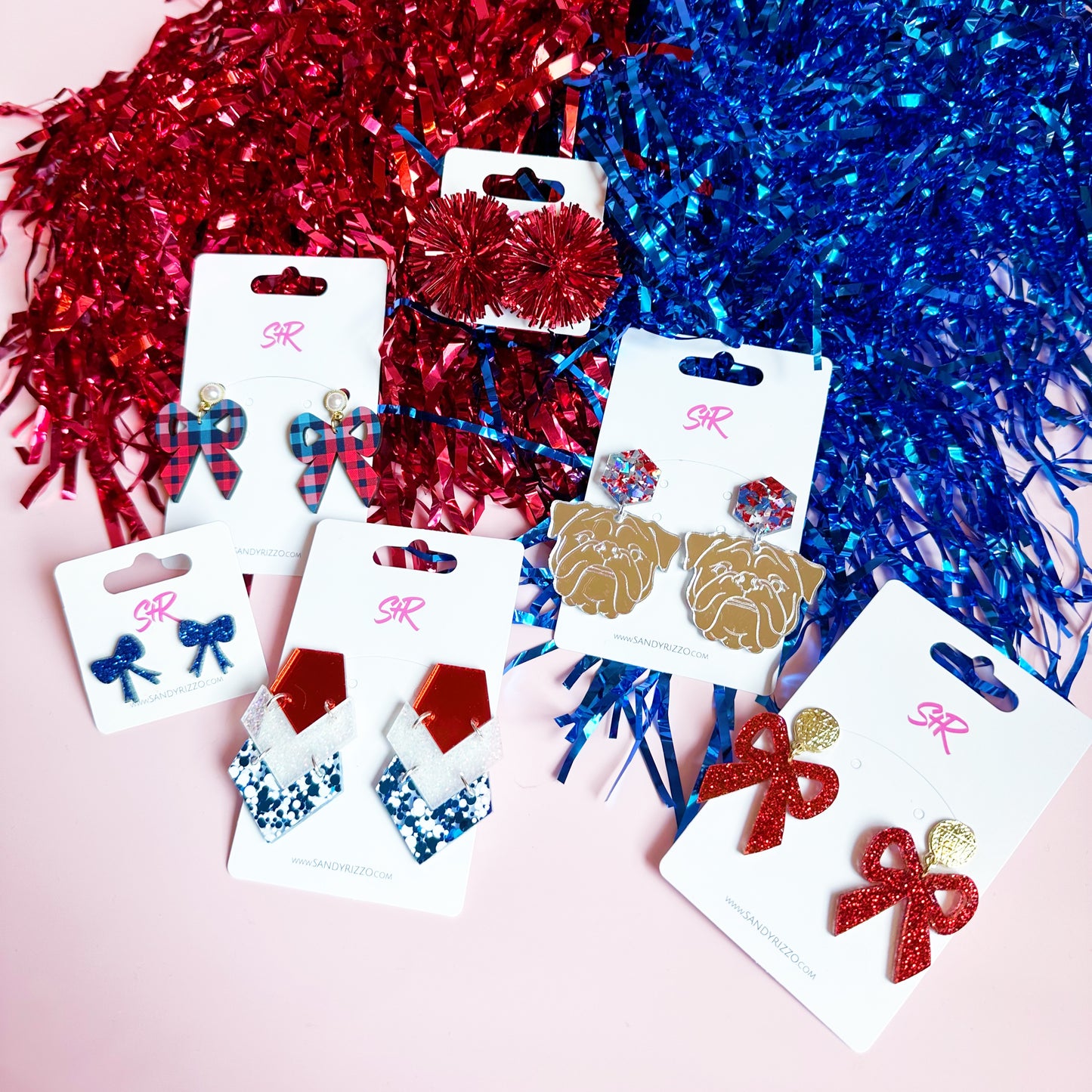 Red Glitter Bow Dangle