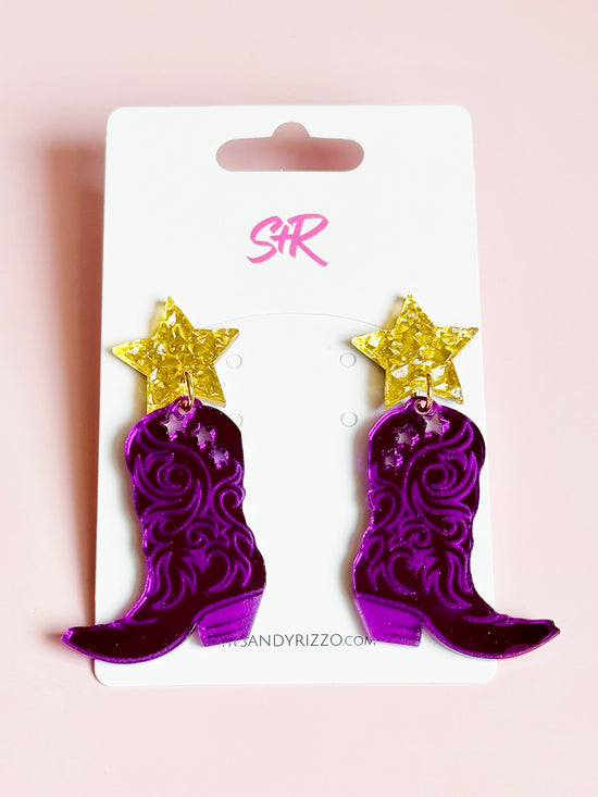 Purple and Gold Cowgirl Boots Sandy Rizzo