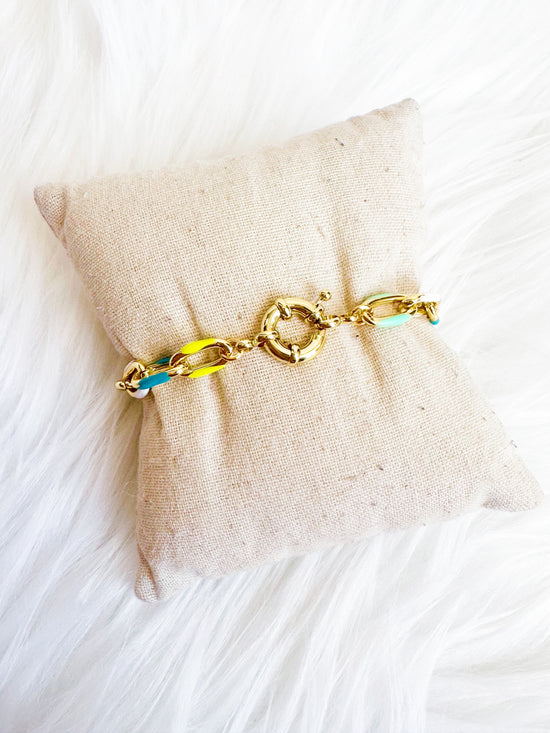 Bright 7" Enamel Chain Bracelet