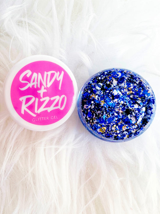 Blue, White, and Gold Glitter Gel